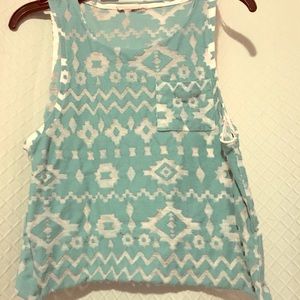 Blue and white girls top